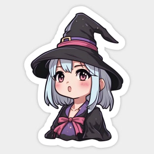 Anime girl witch halloween Sticker